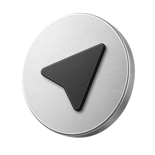 Decorative 3D icon with a send arrow on the contact us page